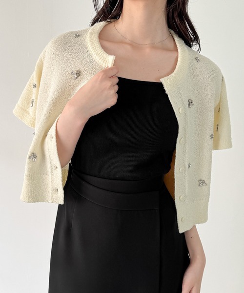 圓領短袖針織外套