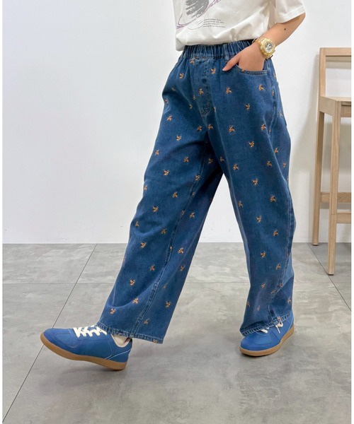 花花刺繡牛仔褲