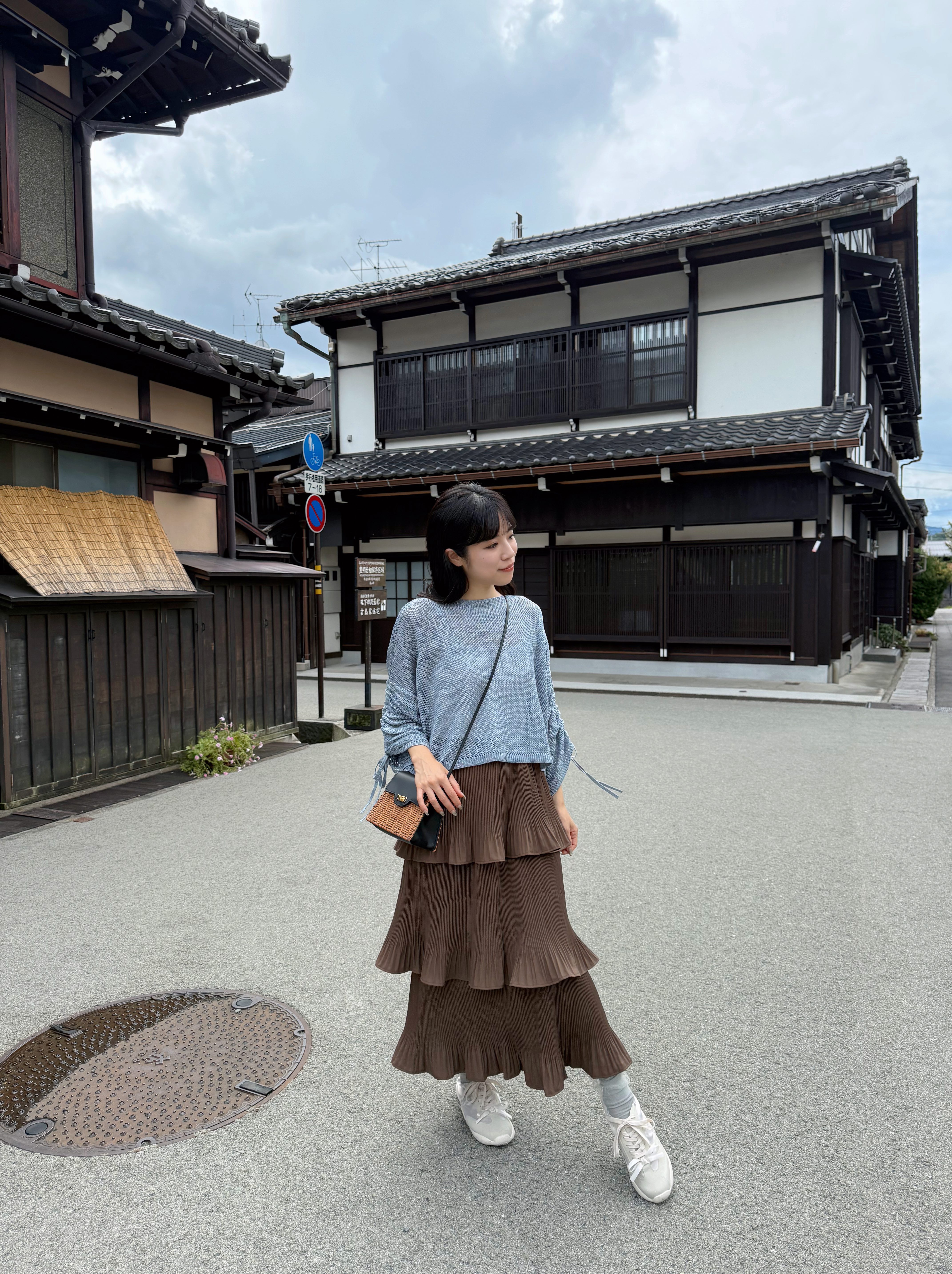 百褶波浪層次半身裙