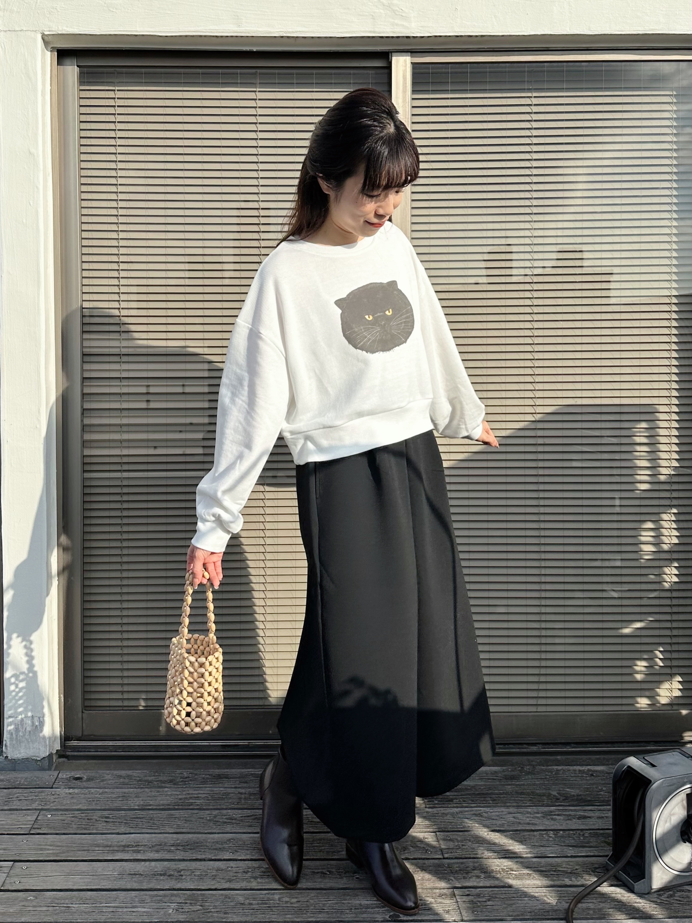 簡約秋冬淨色闊腳褲