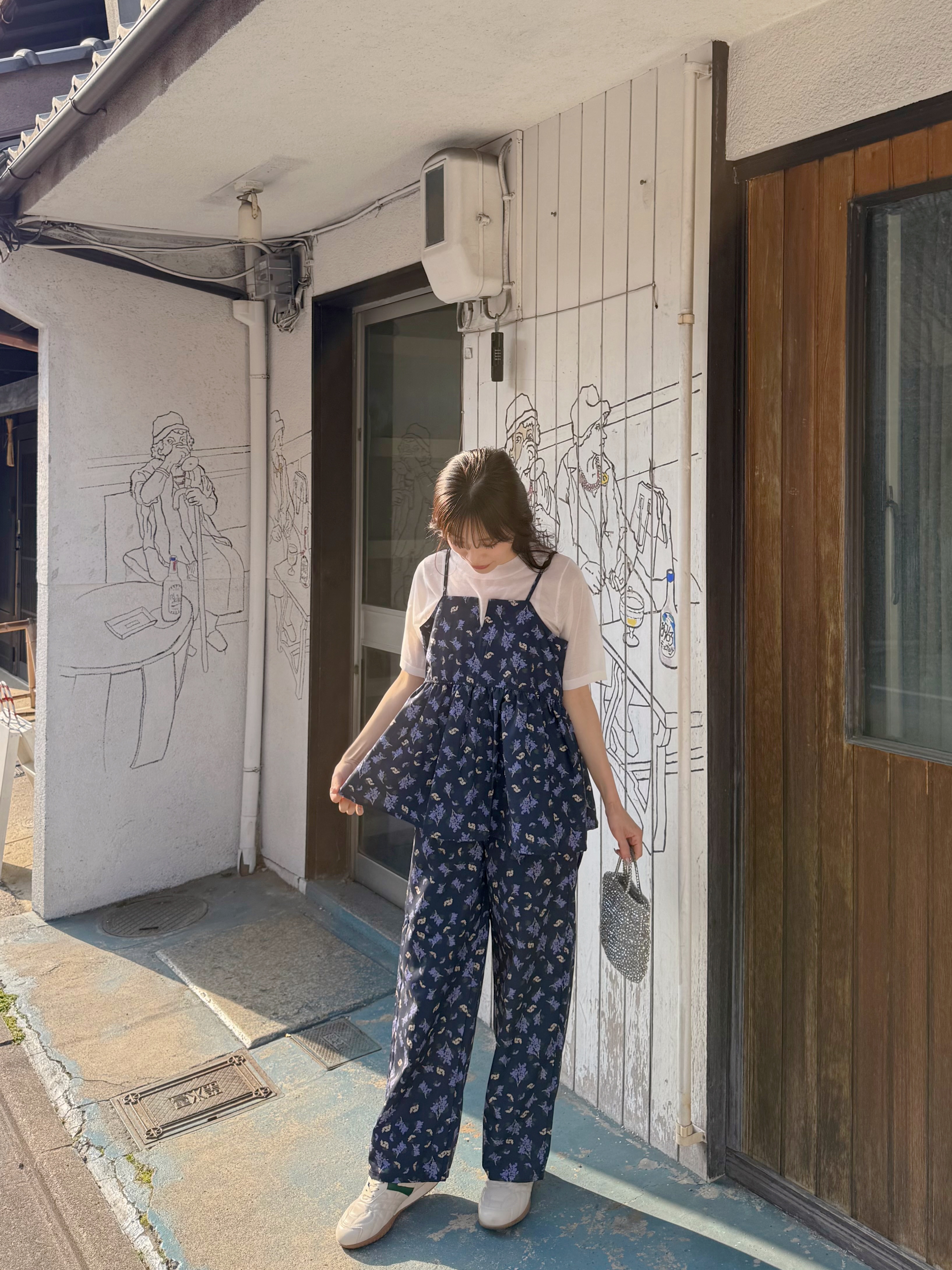 紫藤花傘攞吊帶背心 + 長褲套裝