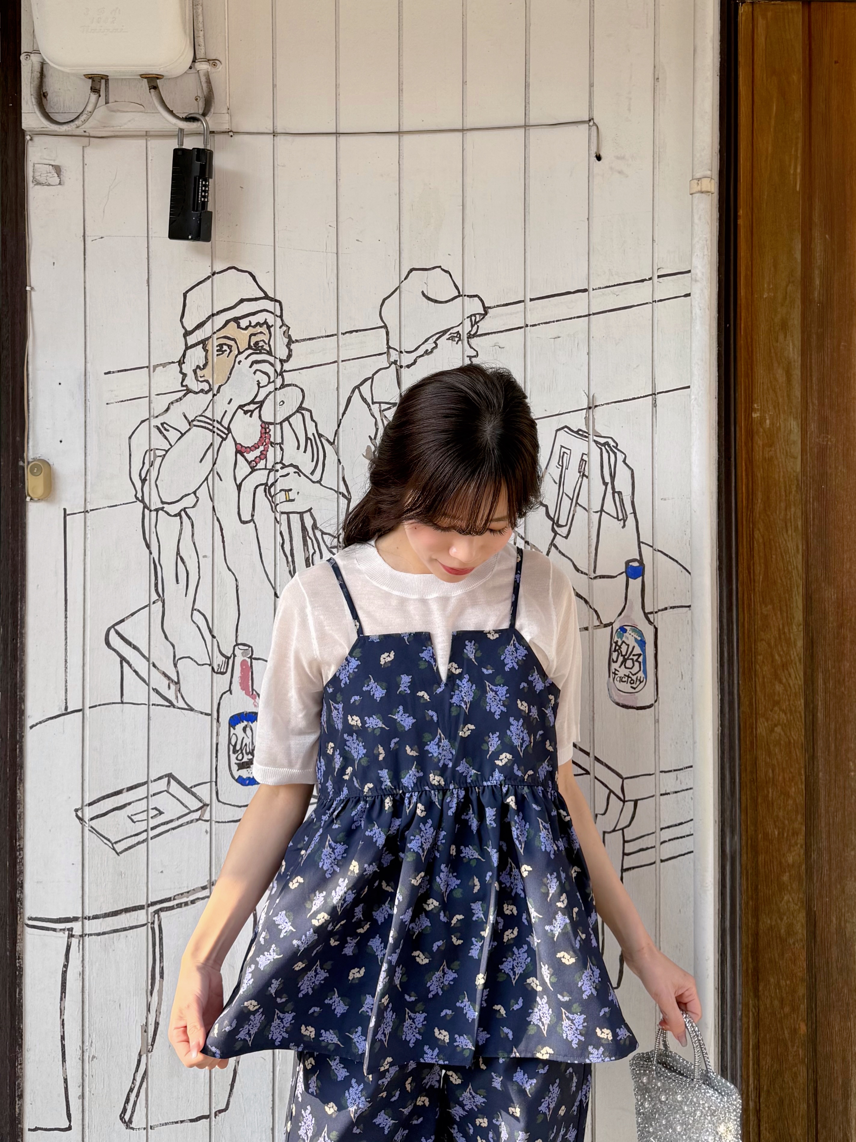 紫藤花傘攞吊帶背心 + 長褲套裝