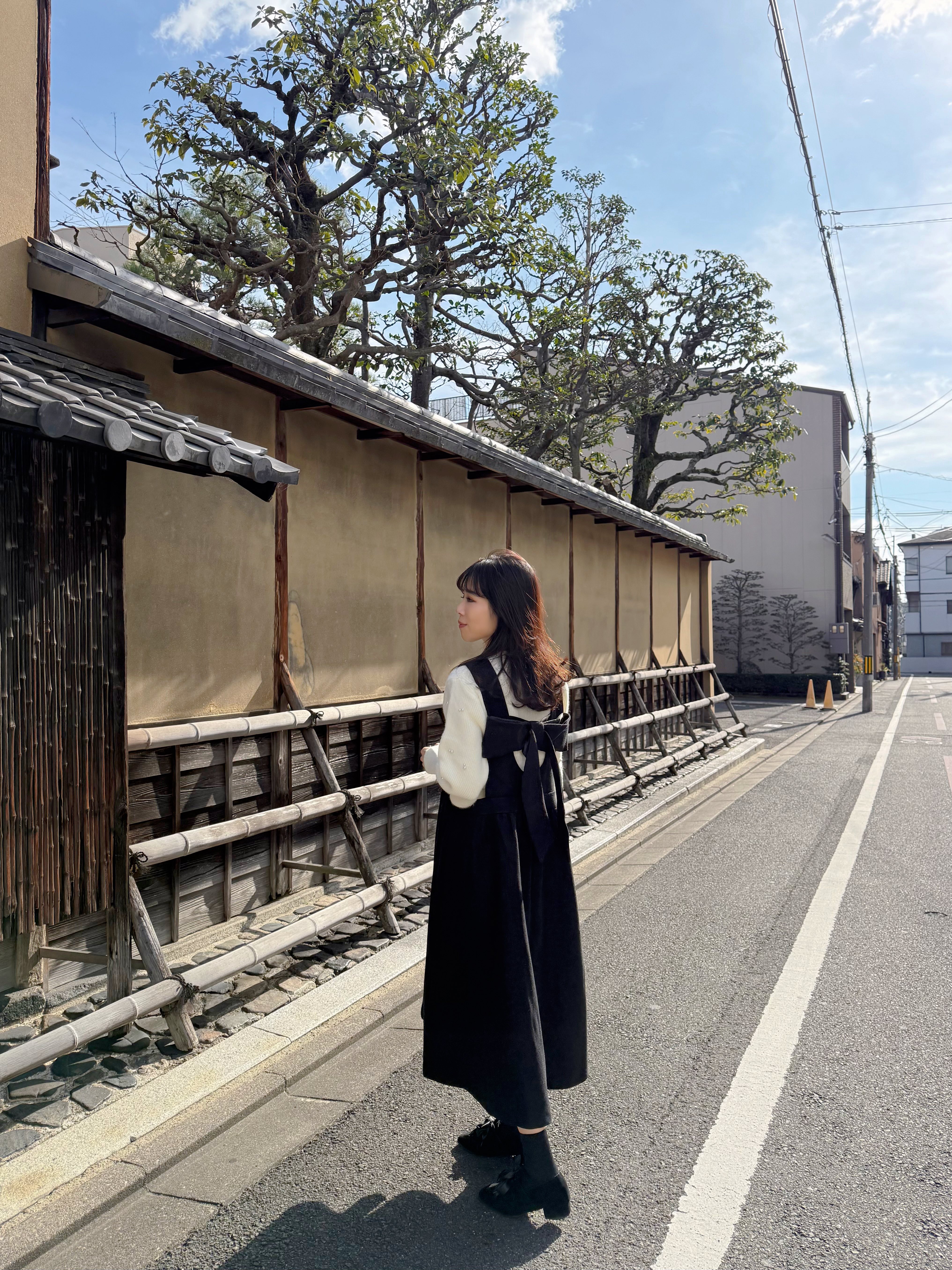 2色•2Way前後蝴蝶結薄絨連身裙