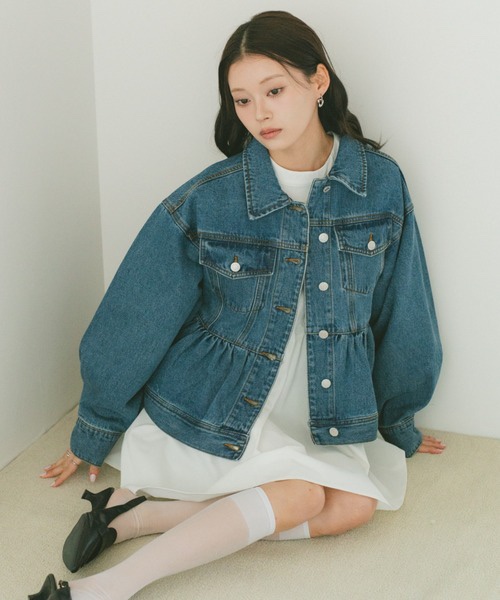 2色•傘尾牛仔外套