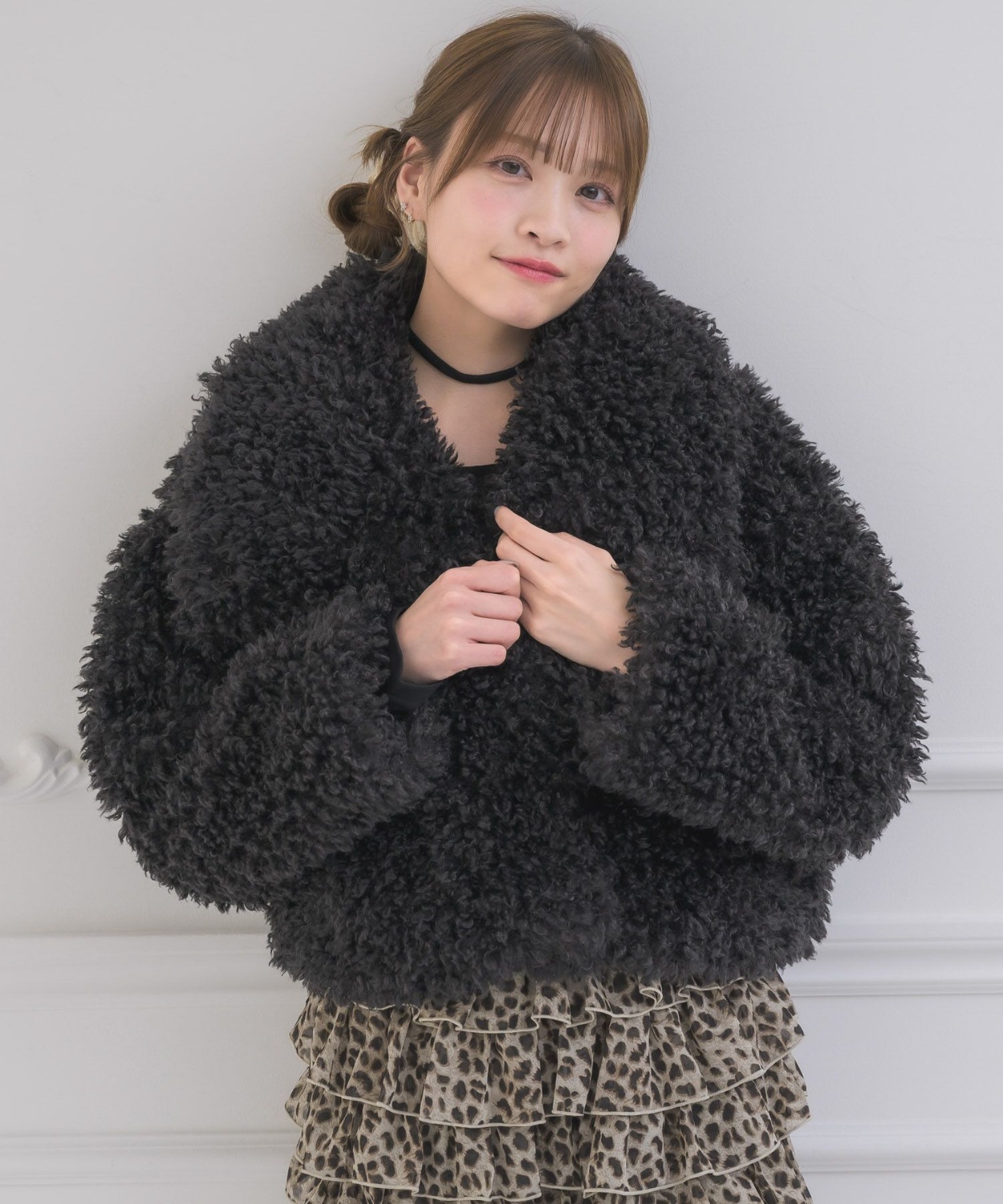 捲捲毛毛翻領外套