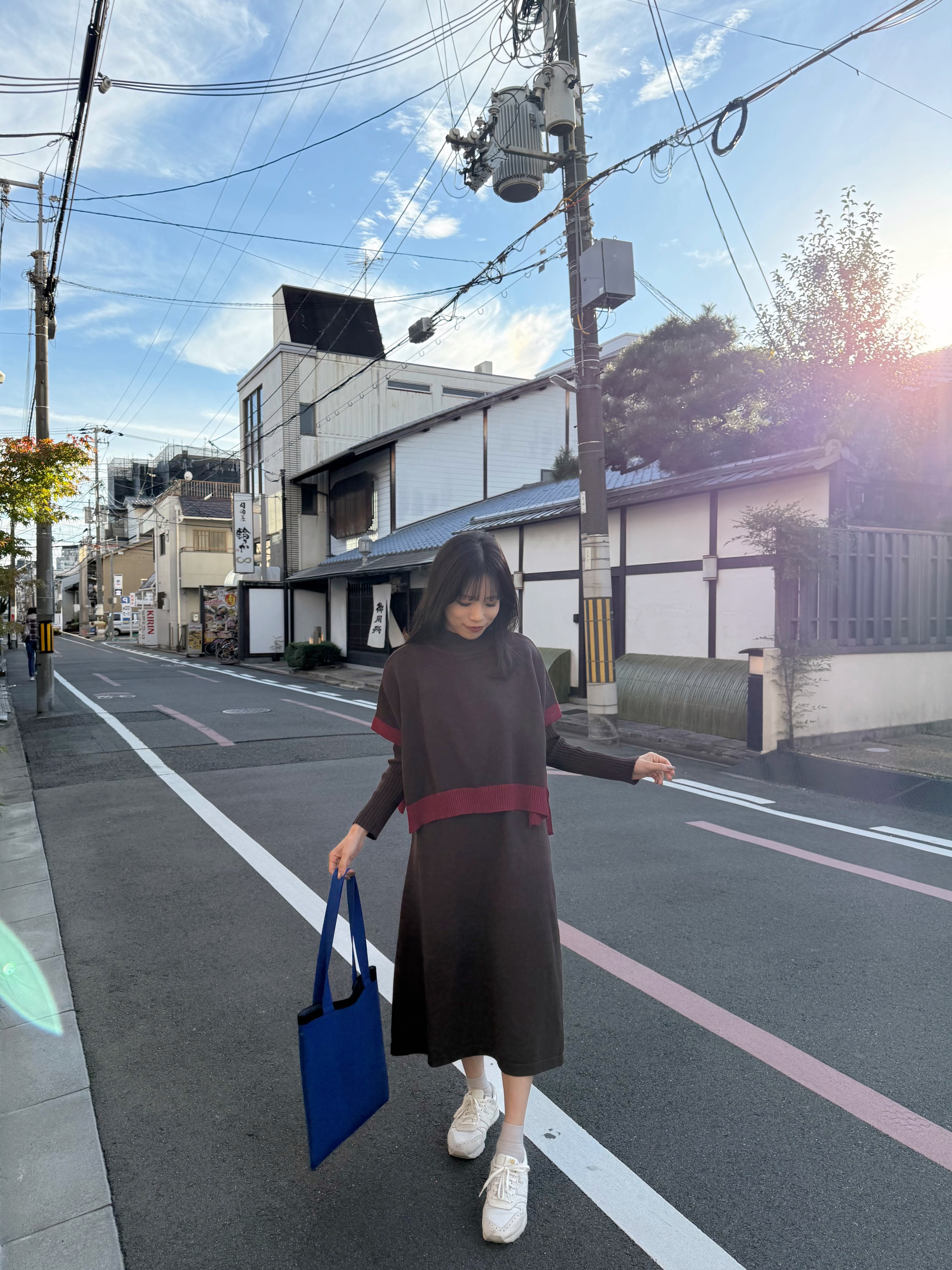 2種長度•10色•拼色斗蓬針織連身裙