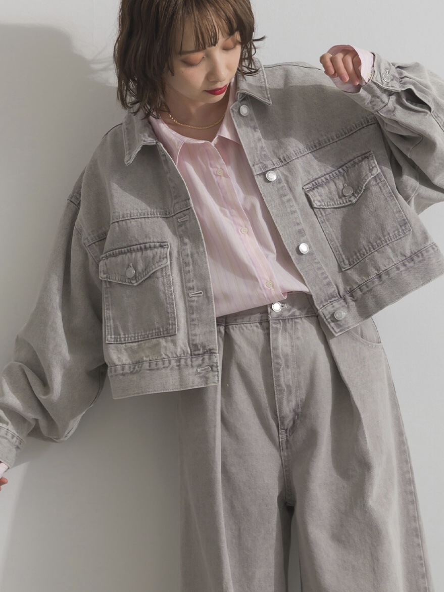 2色•淡色系小寬鬆牛仔外套