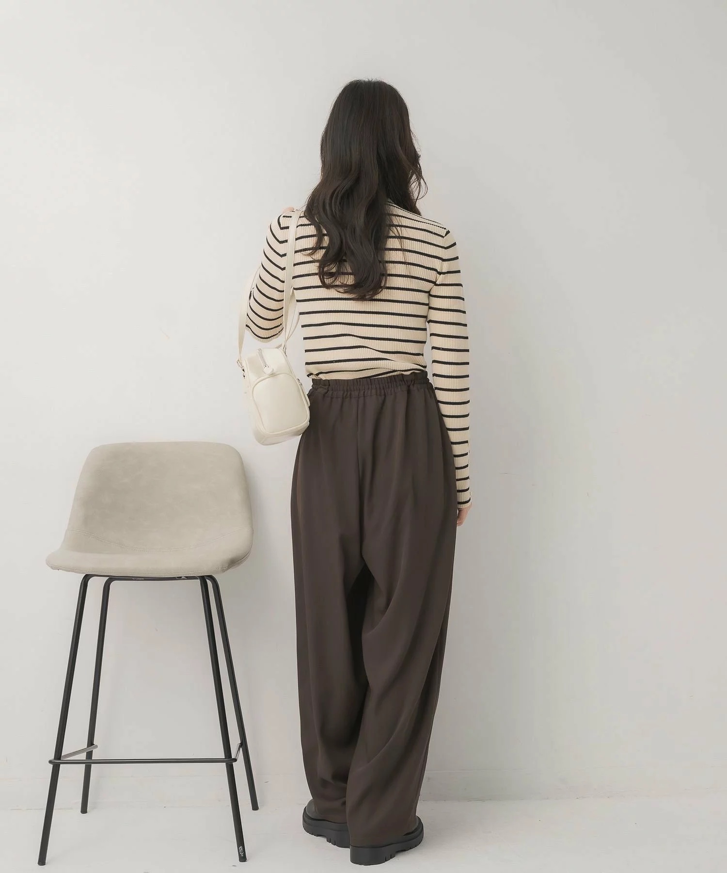 閃閃/ 淨色啞色扣閃閃企領針織