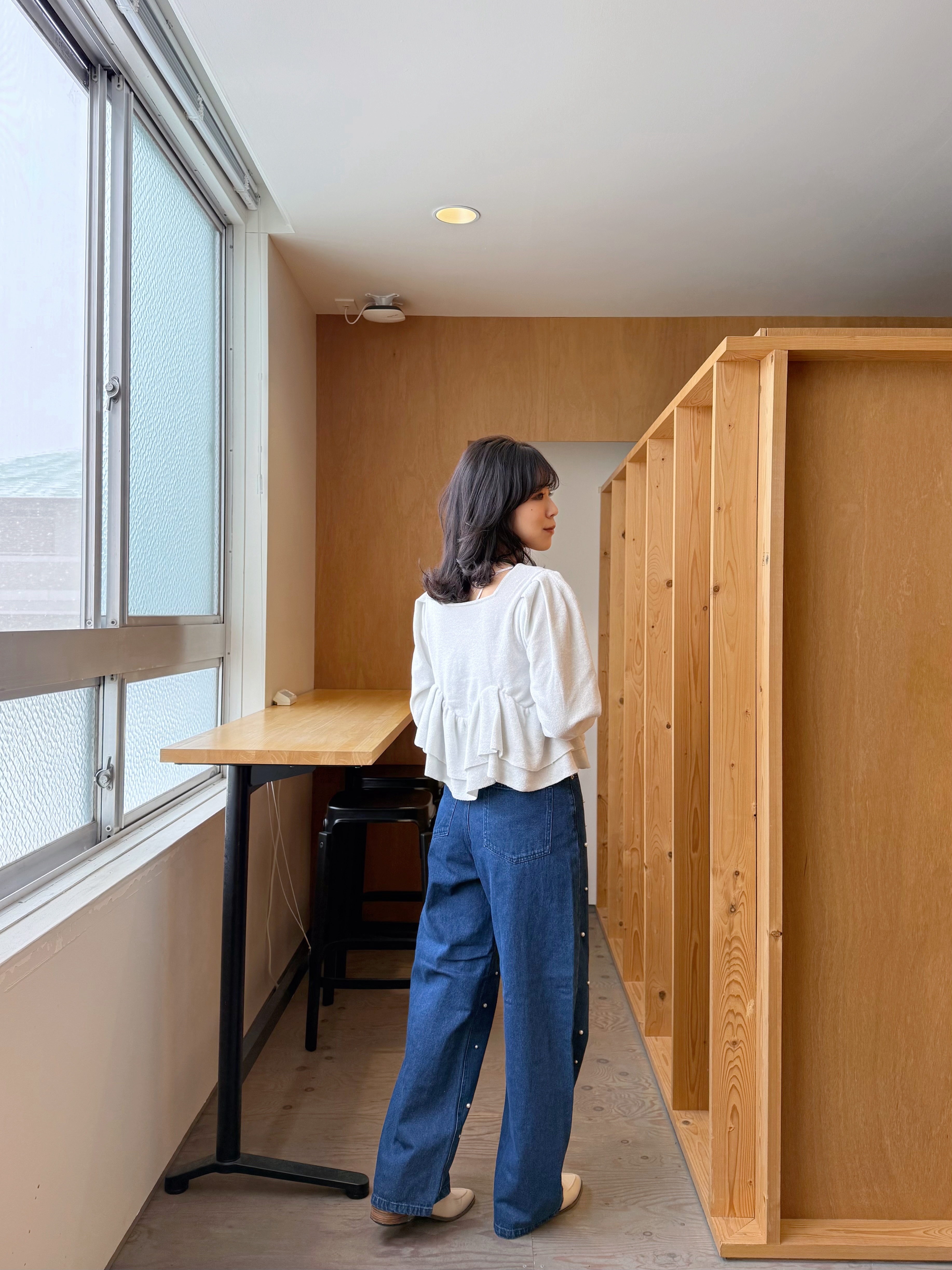 SpecialPrice•2色•珍珠闊腳牛仔褲