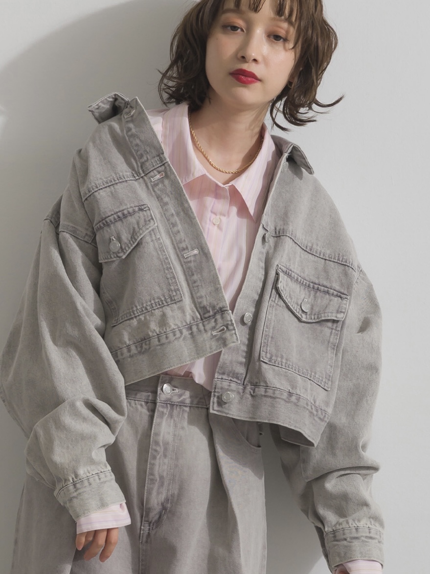 2色•淡色系小寬鬆牛仔外套