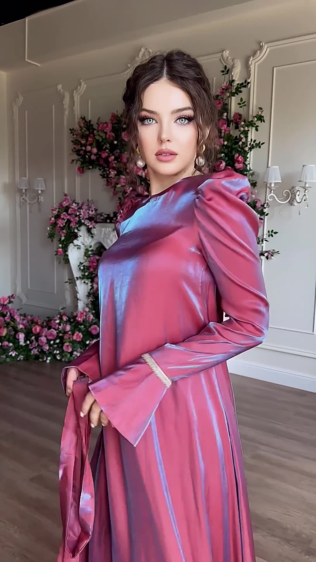 💃Glitter glaze satin dress
