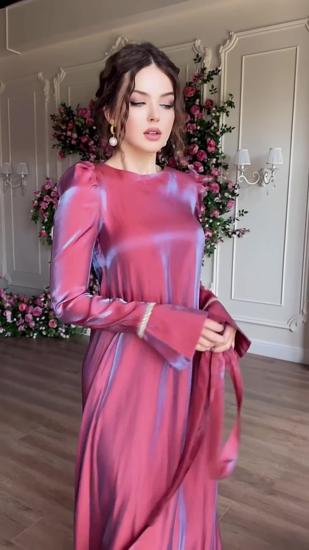 💃Glitter glaze satin dress