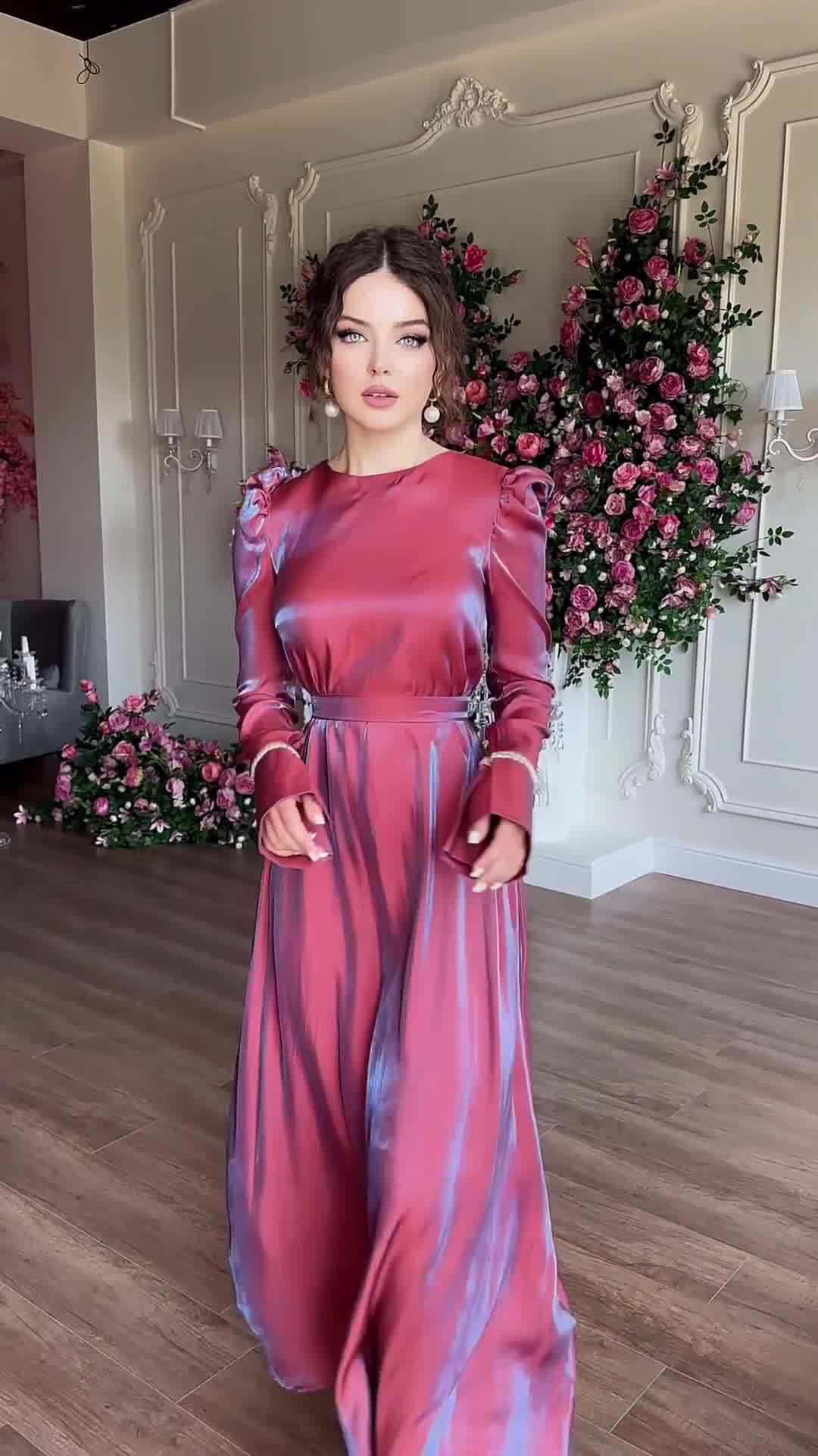 💃Glitter glaze satin dress