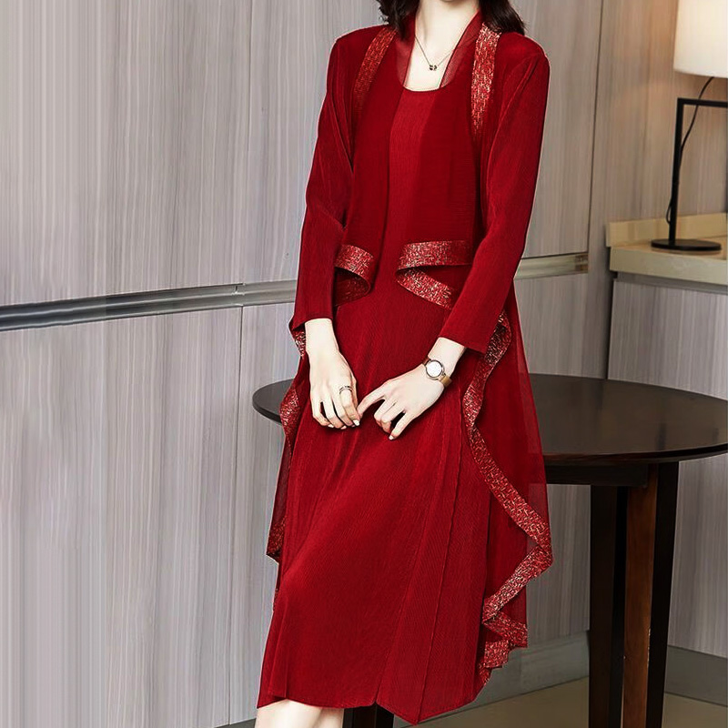 مجموعة فستان الخريف الرجعية الجديدة