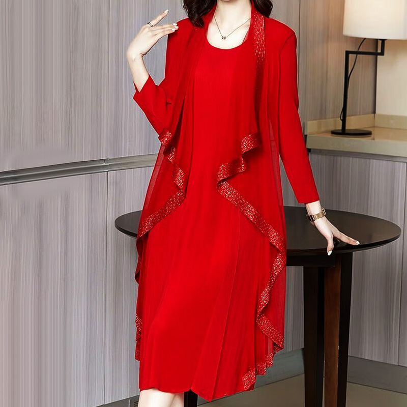 مجموعة فستان الخريف الرجعية الجديدة