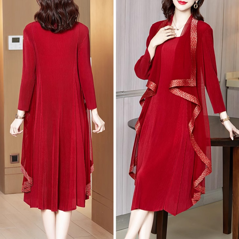 مجموعة فستان الخريف الرجعية الجديدة