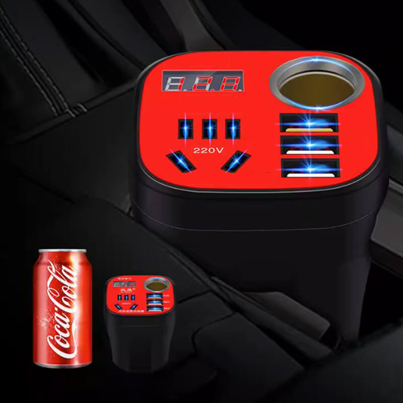 Nice gift*Car mounted cup type inverter converter QC charger