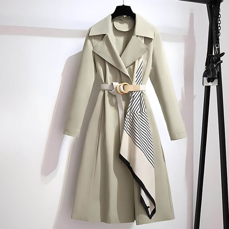[warm gift] Women’s Elegant Belted Trench Coat