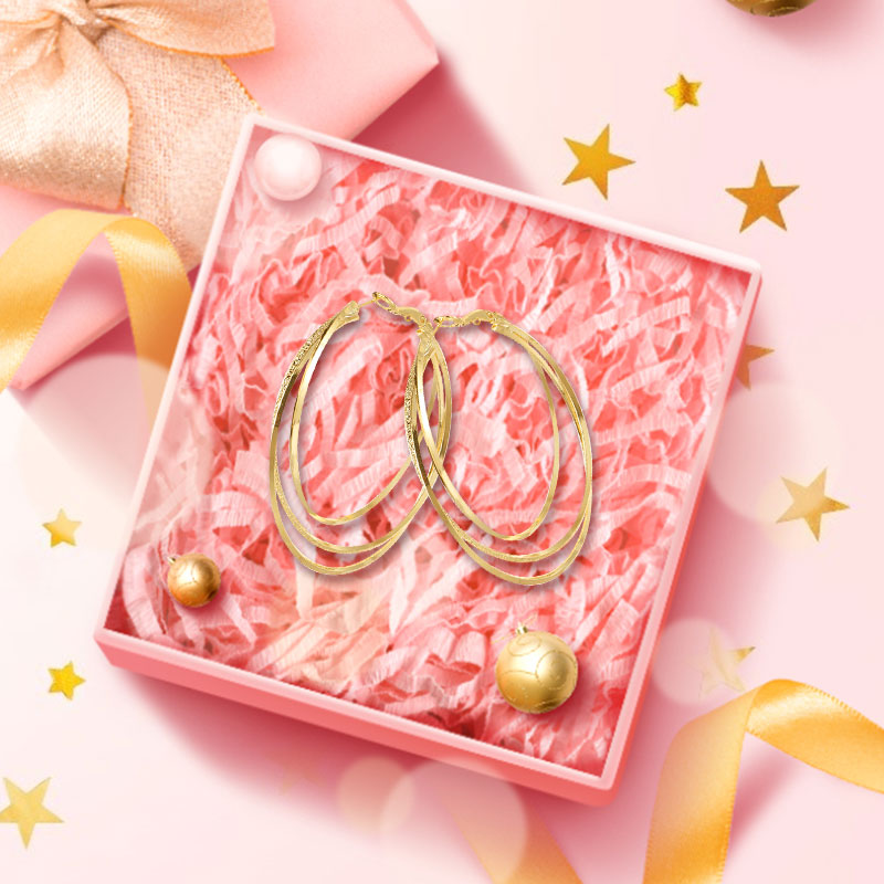 Gift Choice Versatile Triple Ring Hoop Earrings 