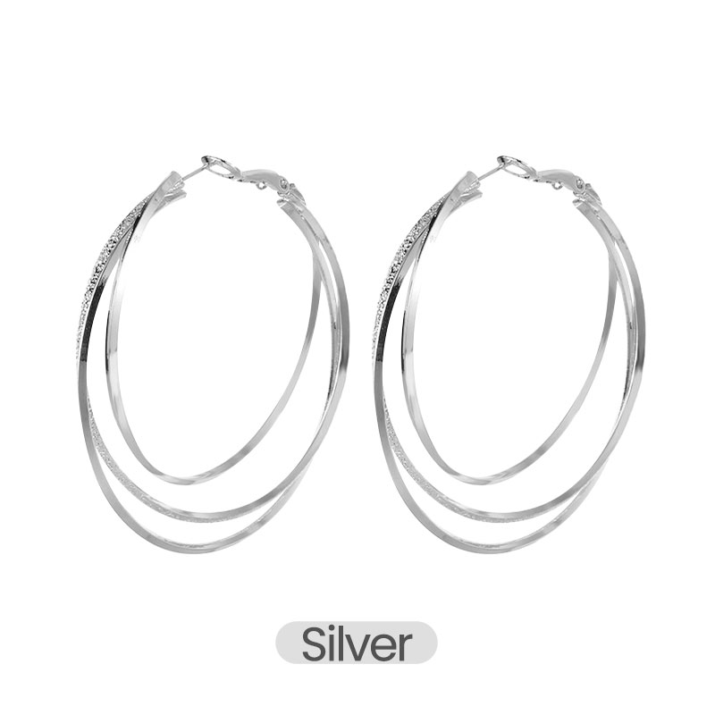 Gift Choice Versatile Triple Ring Hoop Earrings 