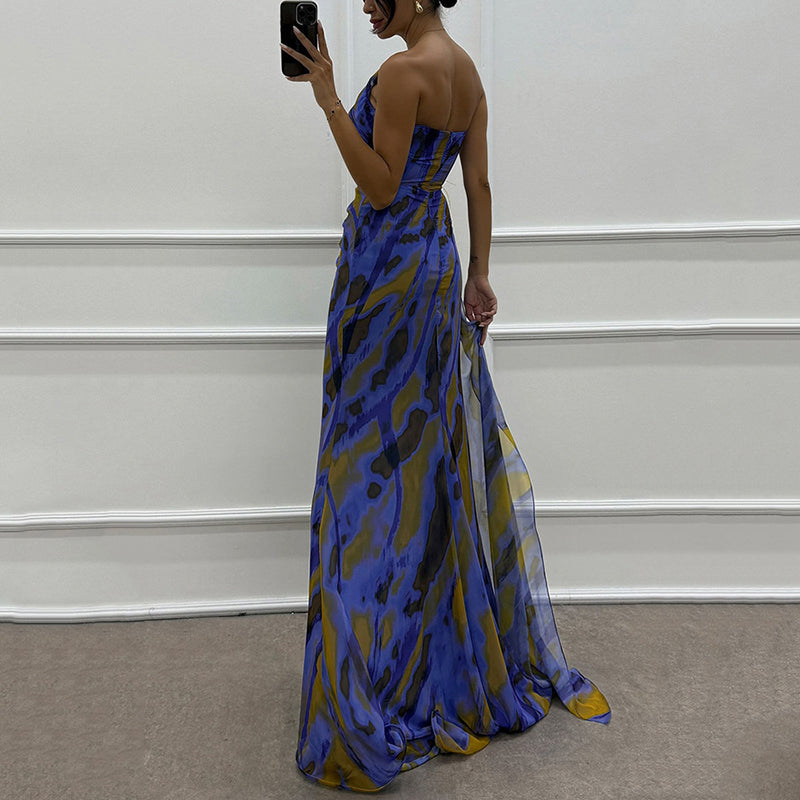 🌸عروض الربيع الخاصة💐 فستان ماكسي نسائي نابض بالحياة بكتف واحد وفتحة عالية💃 اجعل كل مظهر مبهرًا!