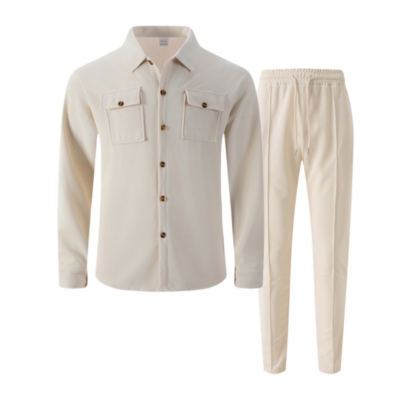 طقم سترة وبنطال رجالي بزر وافل