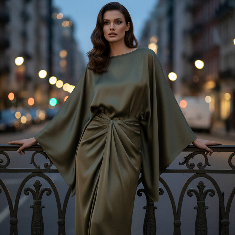 🔥فستان عصري على طراز اللونج مع رباط عند الخصر