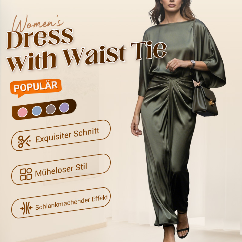 🔥فستان عصري على طراز اللونج مع رباط عند الخصر