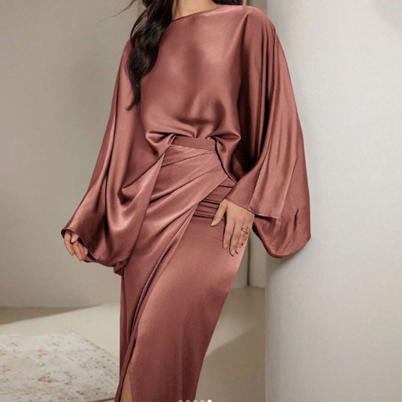 🔥فستان عصري على طراز اللونج مع رباط عند الخصر