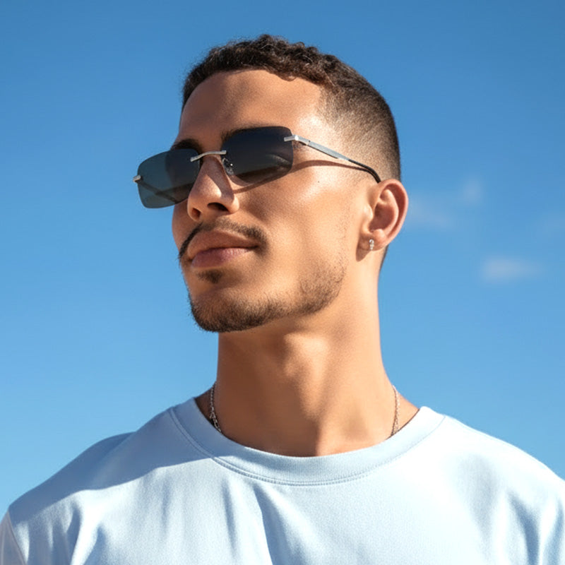 🕶️🔥نظارات شمسية أنيقة بدون إطار مع استقطاب وضوح عالي