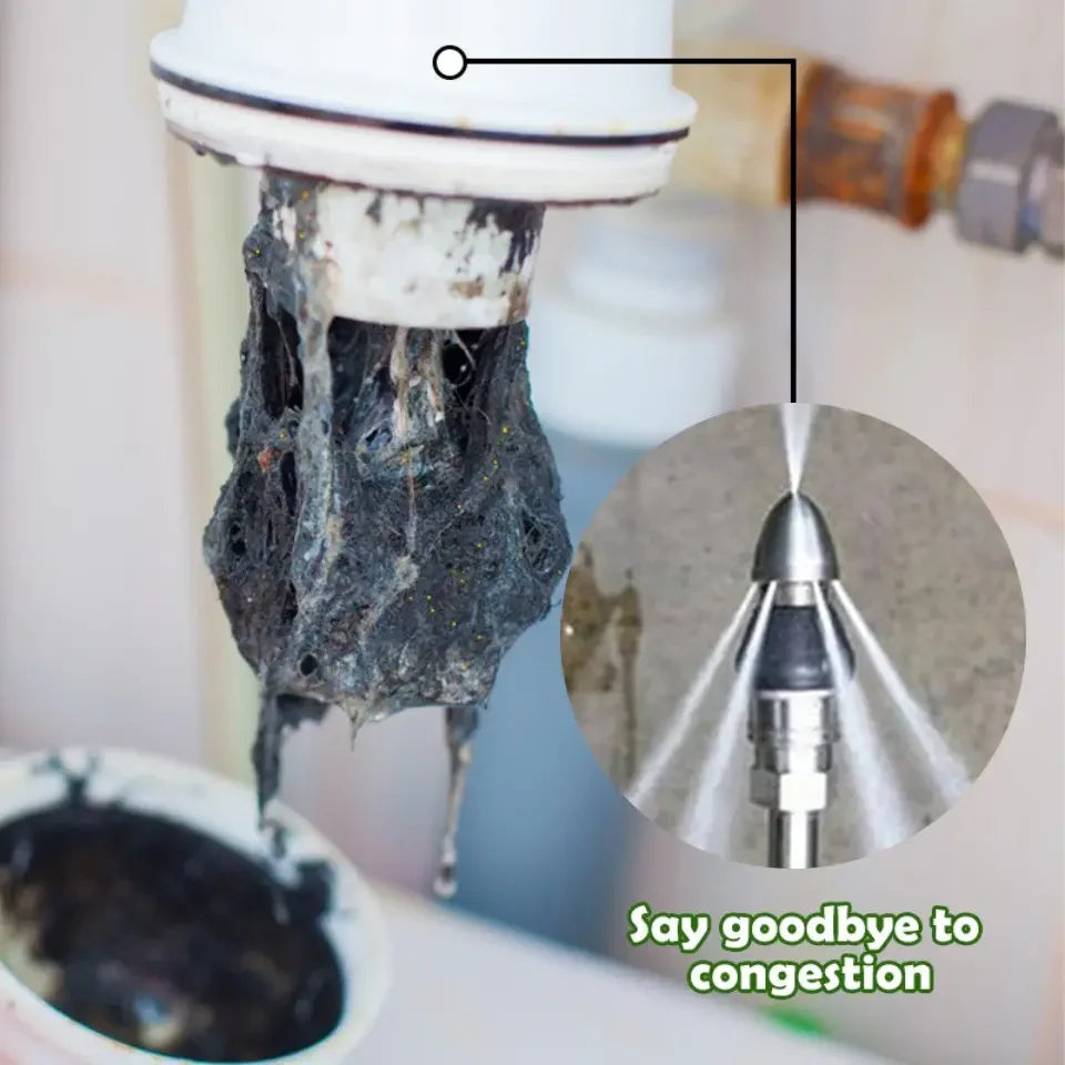 ⏳أداة تنظيف المجاري فوهة عالية الضغط