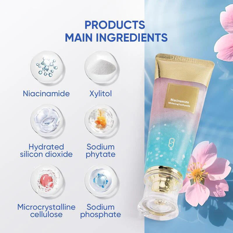 💖معجون أسنان مبيض بالنياسيناميد🦷أسنان بيضاء لؤلؤية🦷السلاح السري الجديد لابتسامتك!