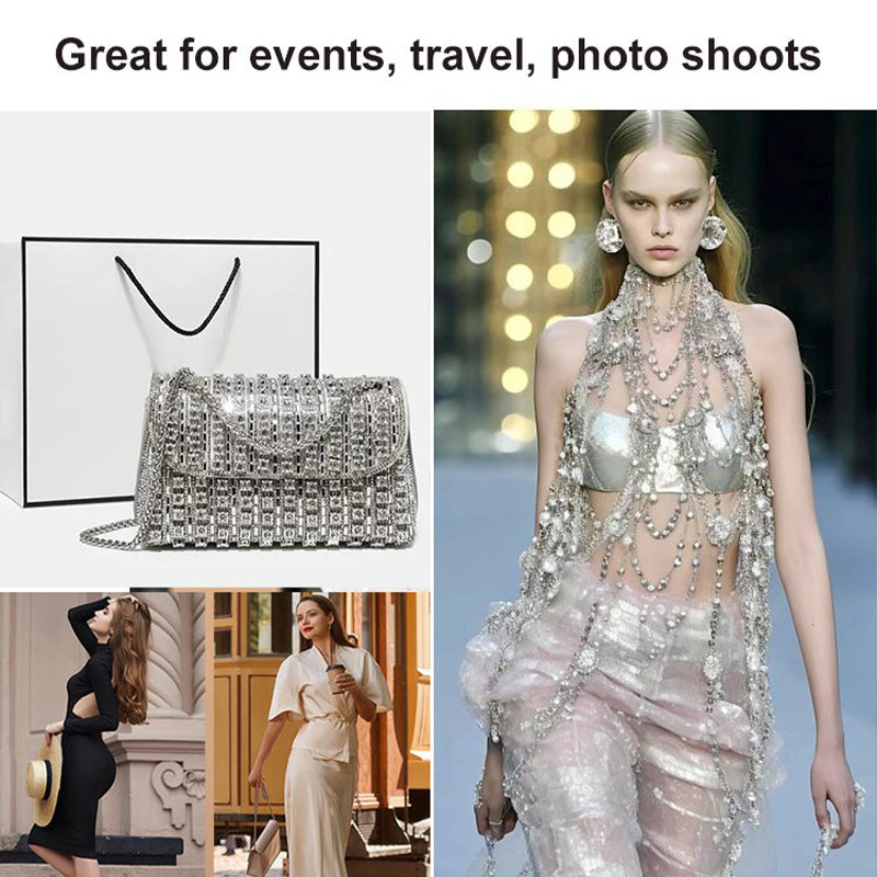 [هدية لها] حقيبة حجر الراين الفاخرة للسيدات