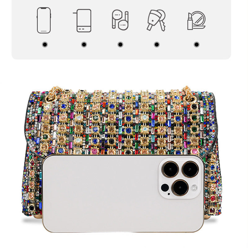 [هدية لها] حقيبة حجر الراين الفاخرة للسيدات