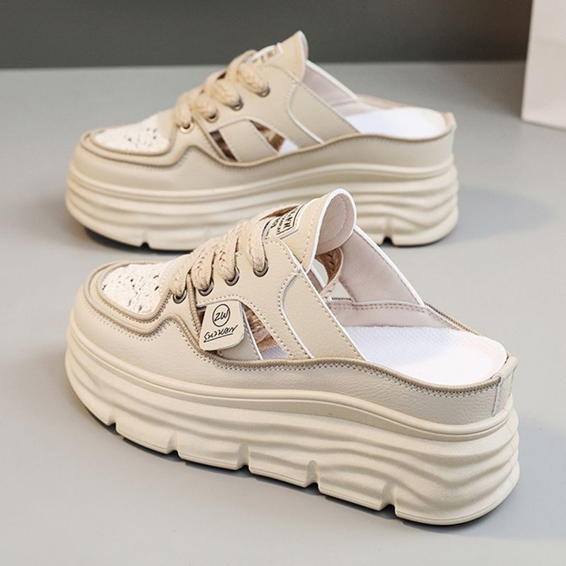 حذاء خفيف الوزن بنعل سميك خفيف الوزن مجوف ومسامي للنساء