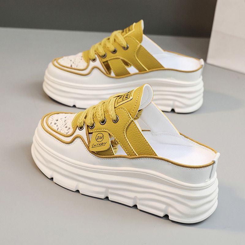 حذاء خفيف الوزن بنعل سميك خفيف الوزن مجوف ومسامي للنساء