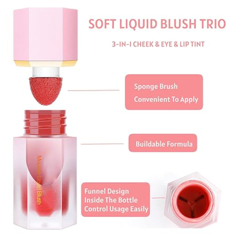 ✨Smooth Liquid Face Blush with Air Cushion Applicator