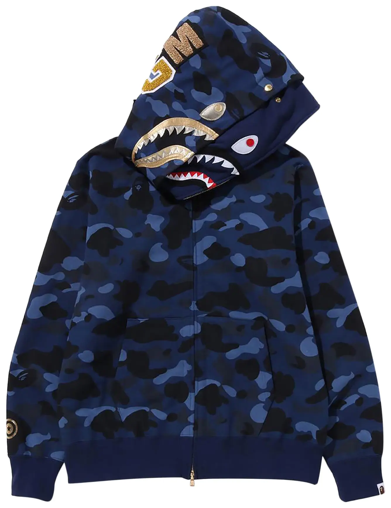BAPE Color Camo Double Shark Full Zip Hoodie 'Navy'