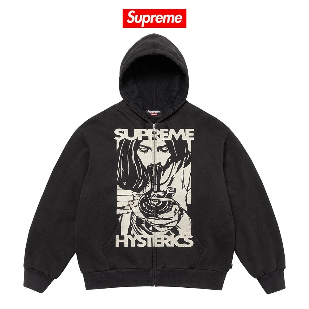 【SUPREME x Hysteric Glamour】Thermal Lined Zip Up Hoodie 黒