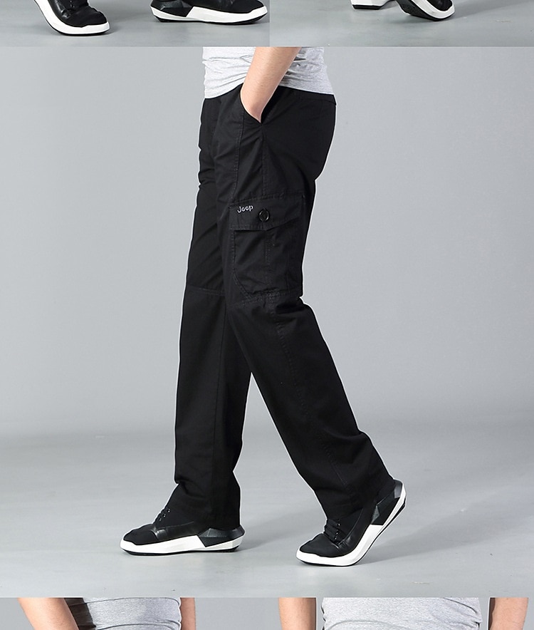 Men's Cargo Pants Cargo Trousers Trousers Work Pants Elastic Waist Front Zipper Straight Leg Solid Color Breathable Soft Work Causal Daily Wear Cotton 100% Cotton Streetwear Casual Loose Fit Deep 2023 - Rs. 2261 -P5