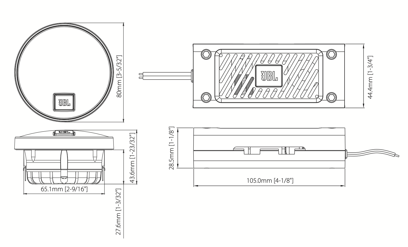 JBL Stadium 22S 2" PEI Dome Mid Range With Bandpass Crossover Enclosure