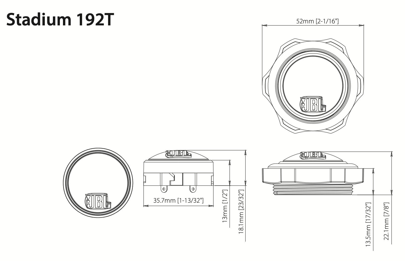 JBL Stadium 192T 3/4" Edge-Driven Aluminium Dome Tweeter