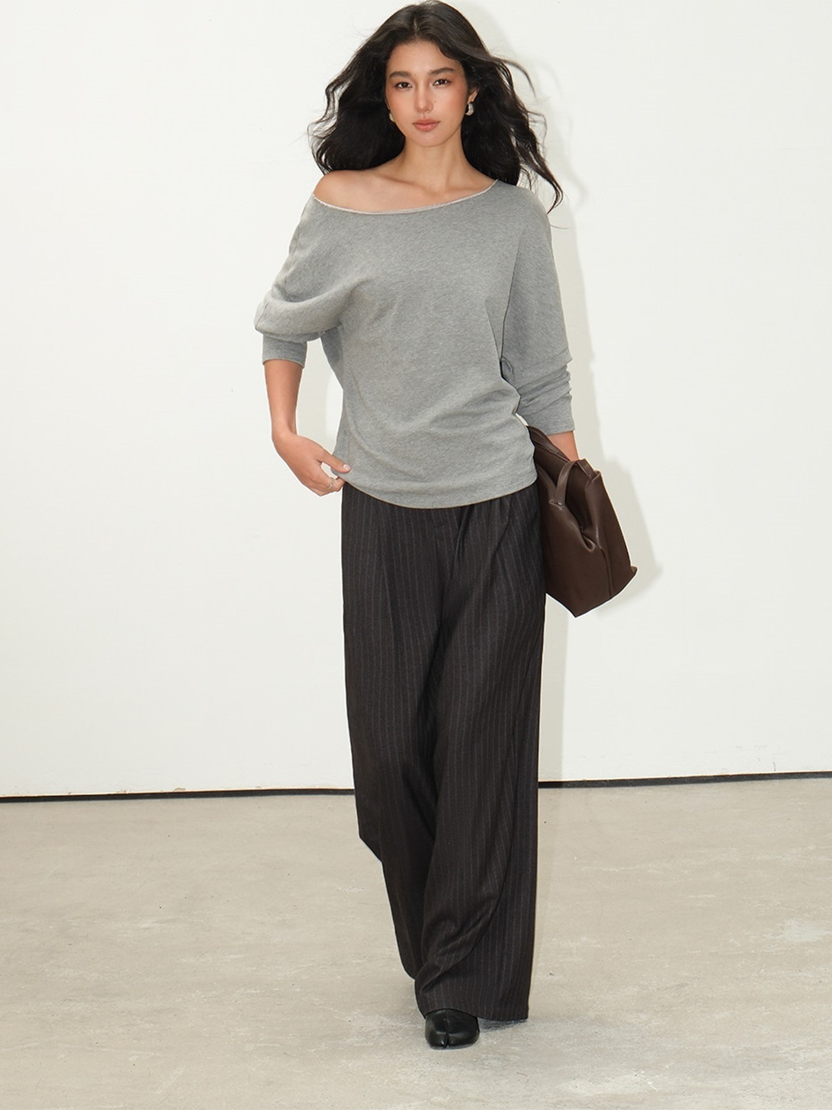 Leona Pinstripe Wide-Leg Trousers