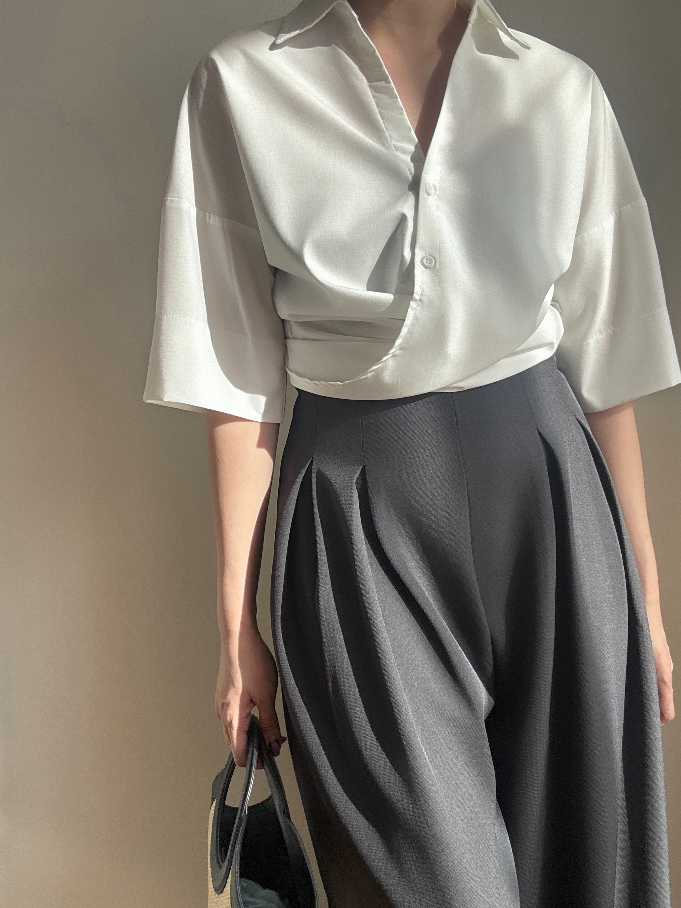 Verona Mid Sleeve Waist Tie Shirt