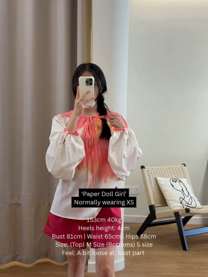 Virginia Floral Lantern Sleeve Top