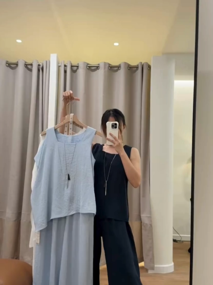 Square Neck Top & Pants Set (PTS103)