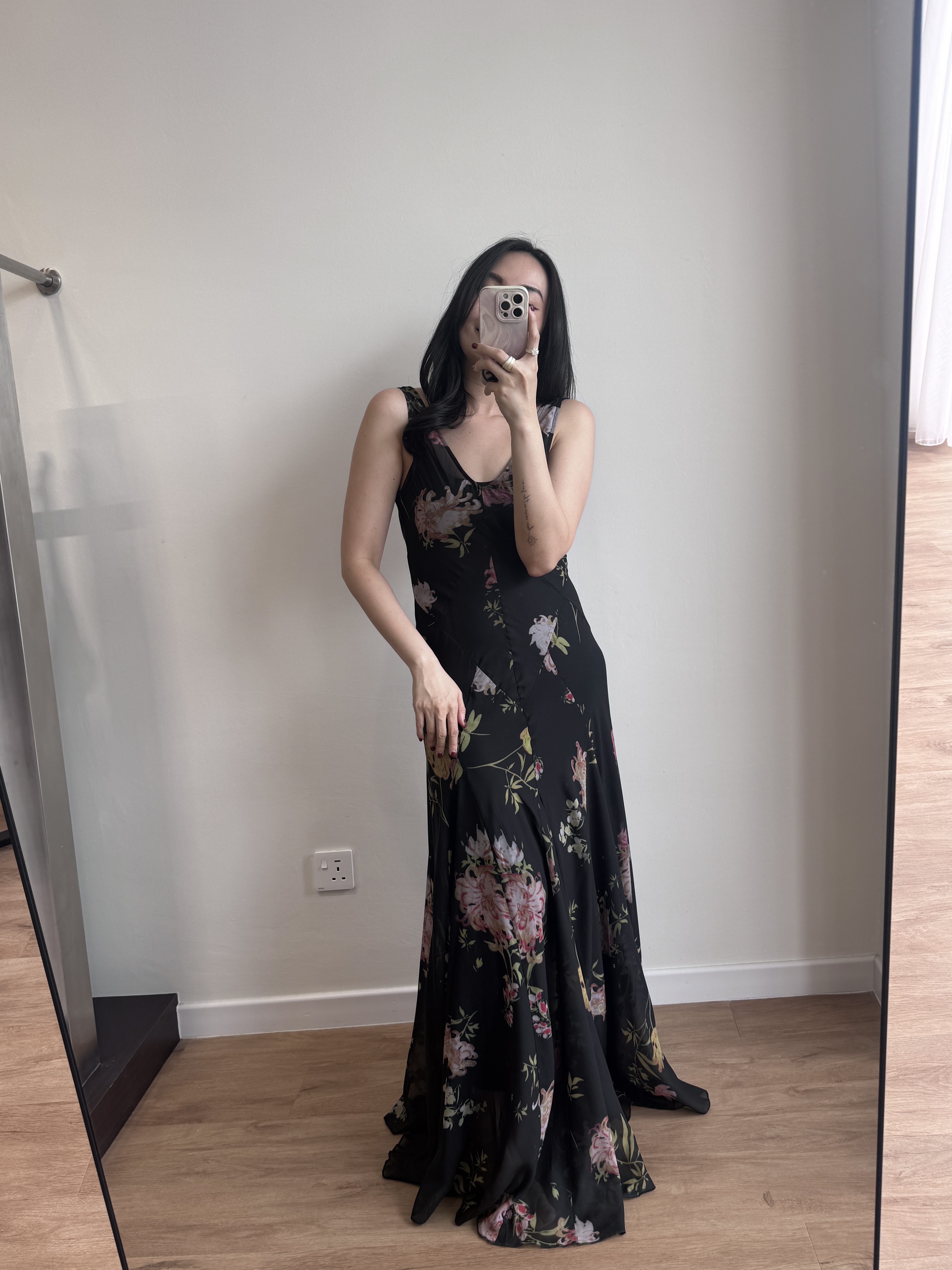 Lena U-Neck Floral Printing Maxi Dress