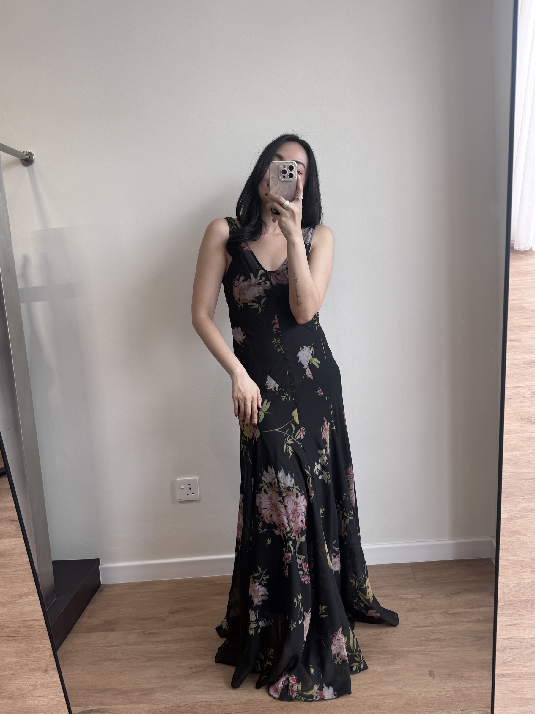 Lena U-Neck Floral Printing Maxi Dress