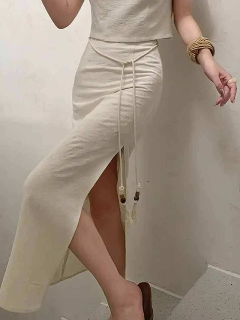 Mei Gui Shanghai Embossed Oriental Skirt (Discounted-L size)-The Black Bow-