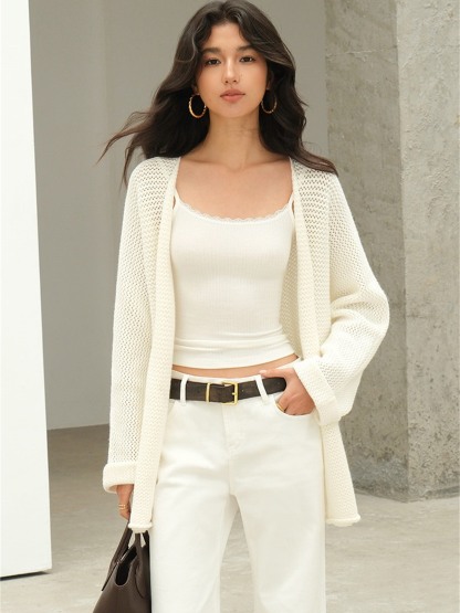 Leontine Belted Longline Knit Cardigan